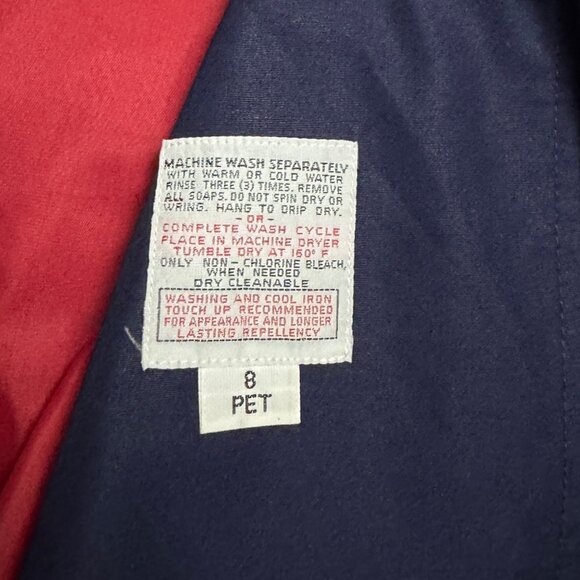 LONDON FOG TOWNE Vintage 90s Retro Blue Business Casual Trench Coat Womens 8 - Picture 7 of 7